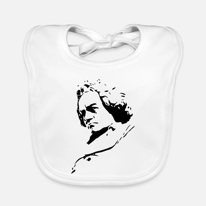 Beethoven - Bavoir bio Bébé - blanc