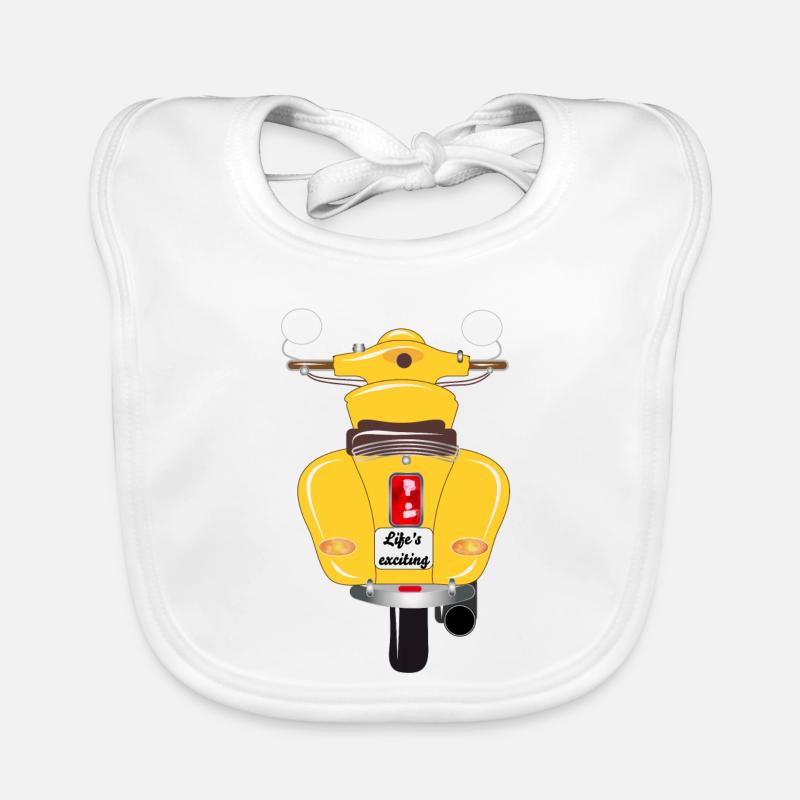 sonnengelber Roller mit aufregendem Kennzeichen Baby Bio-Lätzchen