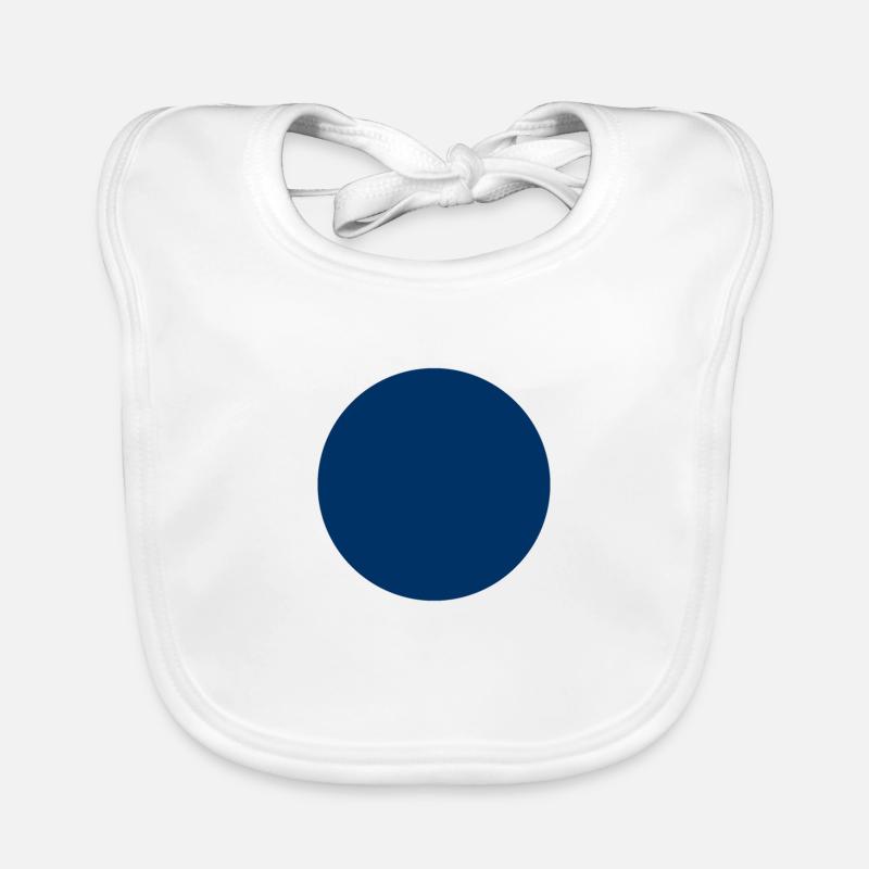 Rond Bleu Point Bleu Cercle Bleu - Bavoir bio Bébé - blanc