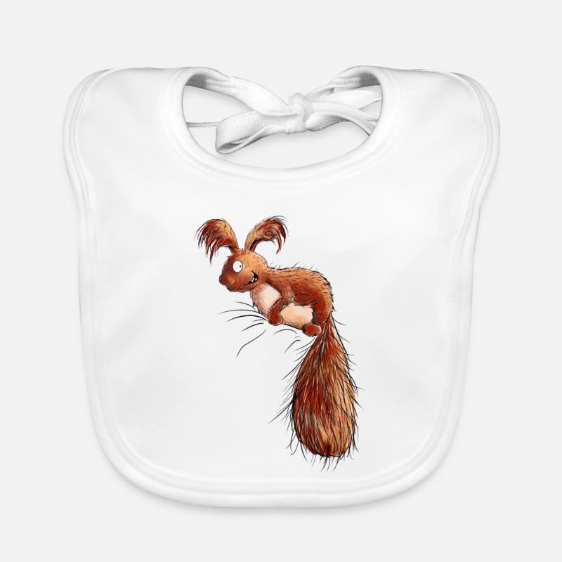 Drolliges Eichhörnchen Wildtier Baby Bio-Lätzchen