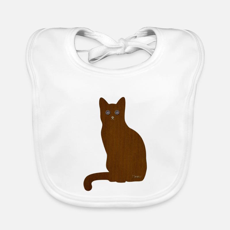Miaou de chat - Bavoir bio Bébé - blanc