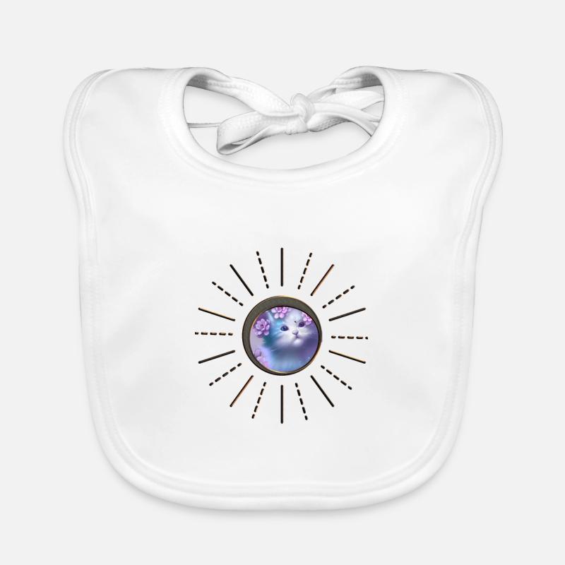 Cute kitten in soft colors Organic Baby Bibs