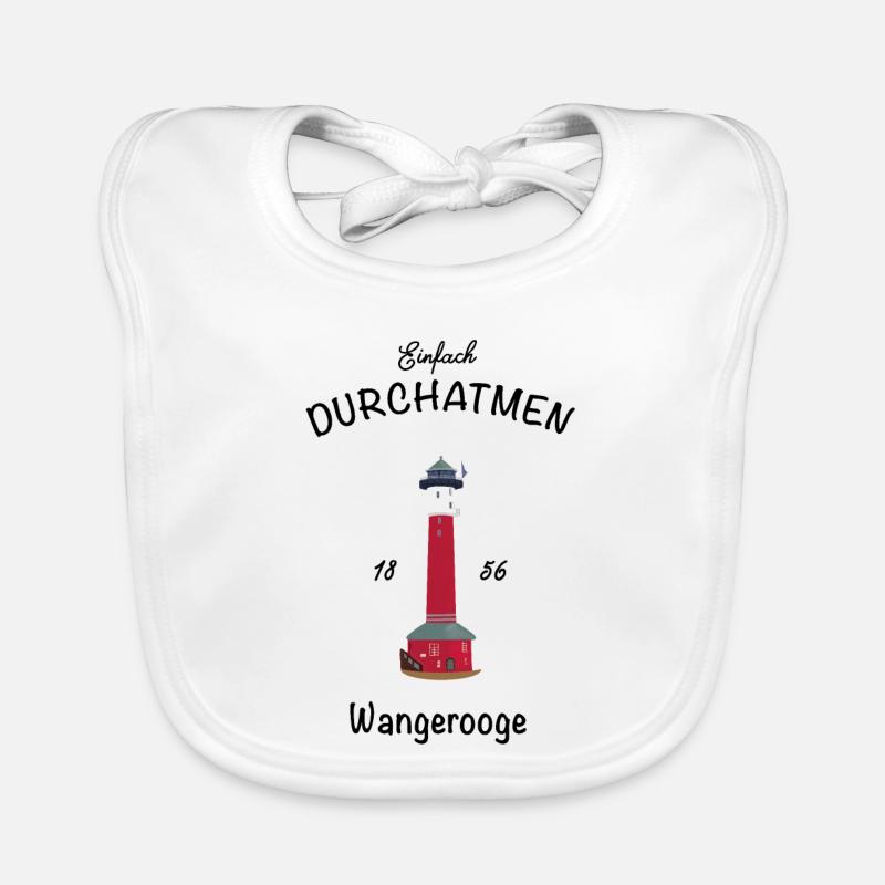 Wangerooge, Just take a deep breath, old lighthouse Organic Baby Bibs