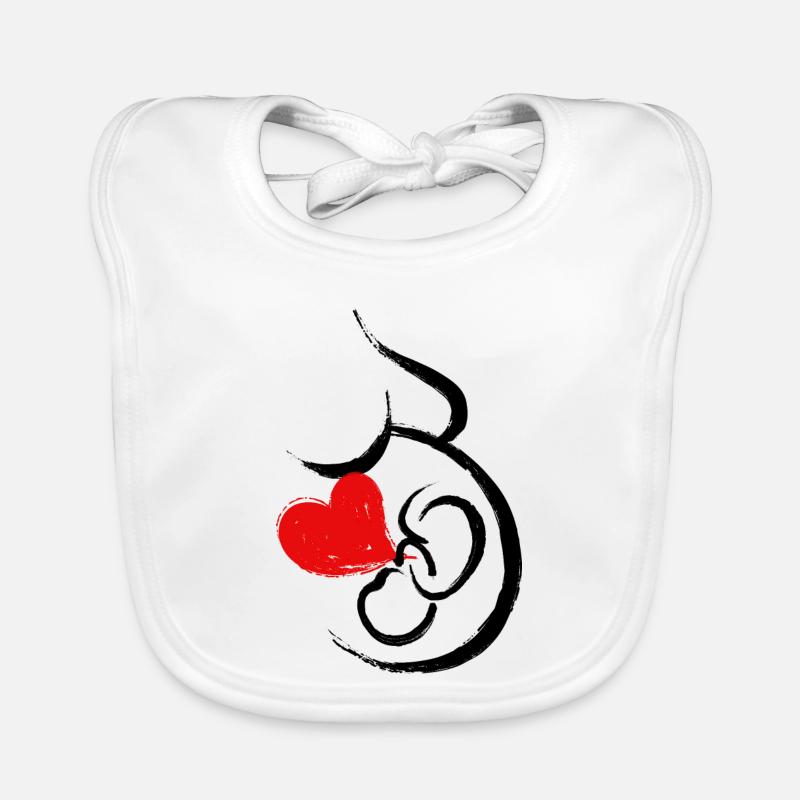 Bébé Ventre Coeur Bébé Grossesse Grossesse Maman Bavoir bio Bébé