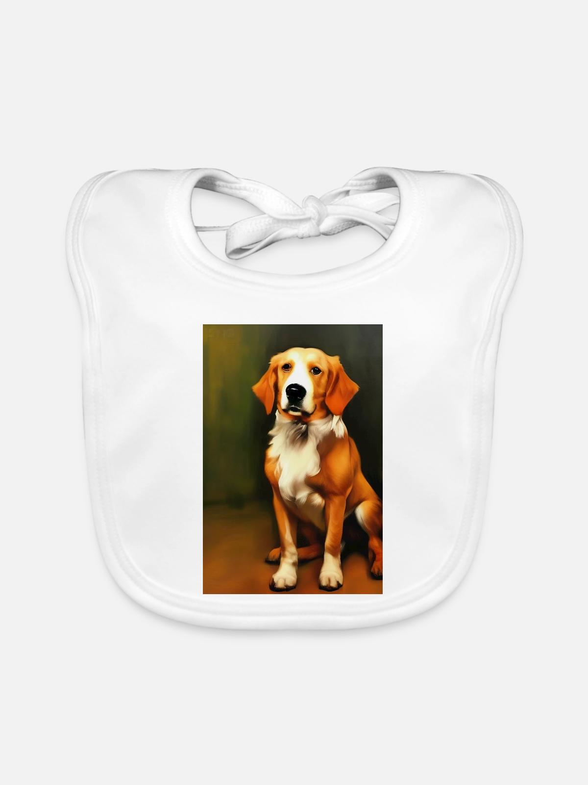 Hunde Bild - Baby Bio-Lätzchen - Weiß - Vorne