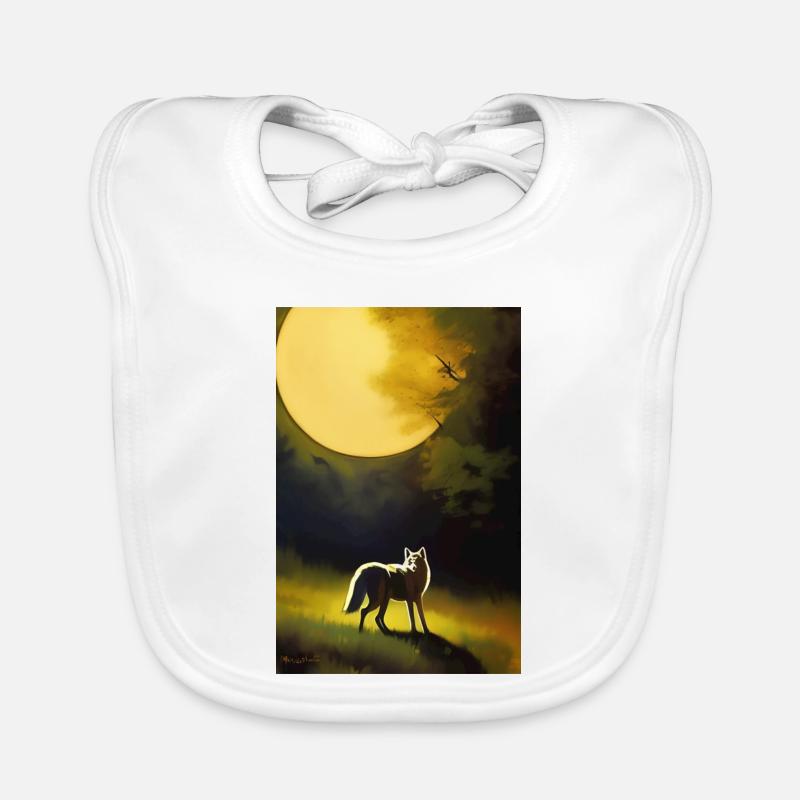 Wolf und Mond Baby Bio-Lätzchen
