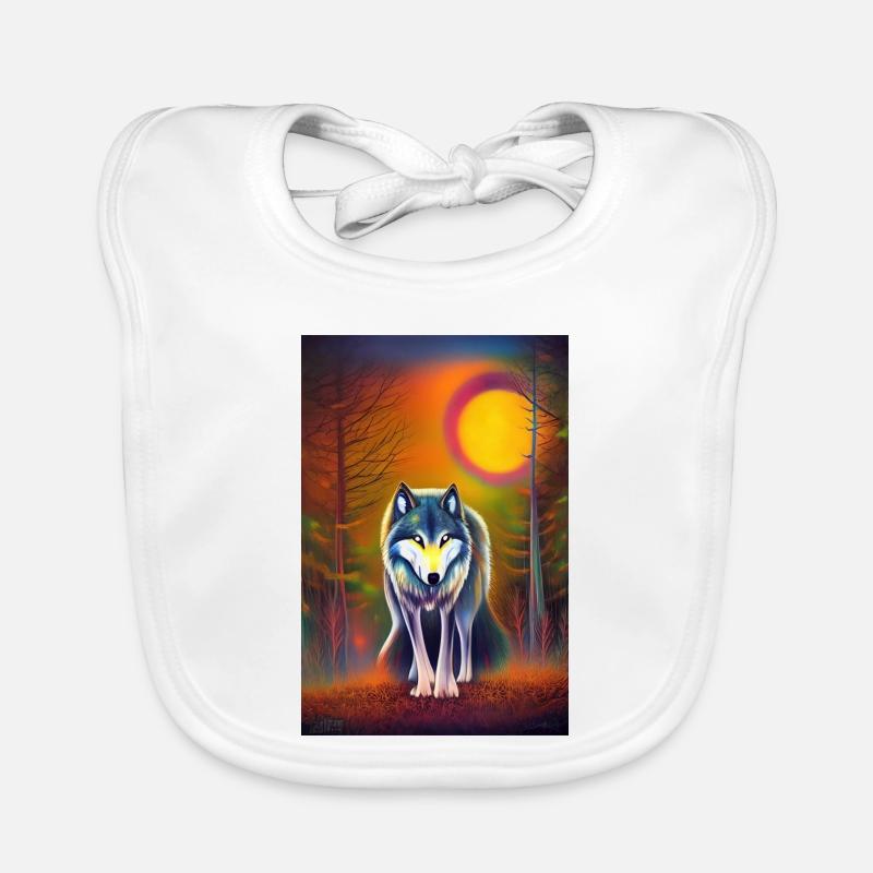 Wolf und Mond Baby Bio-Lätzchen
