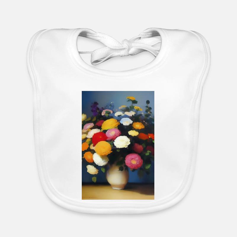 Fleurs et papillon Bavoir bio Bébé
