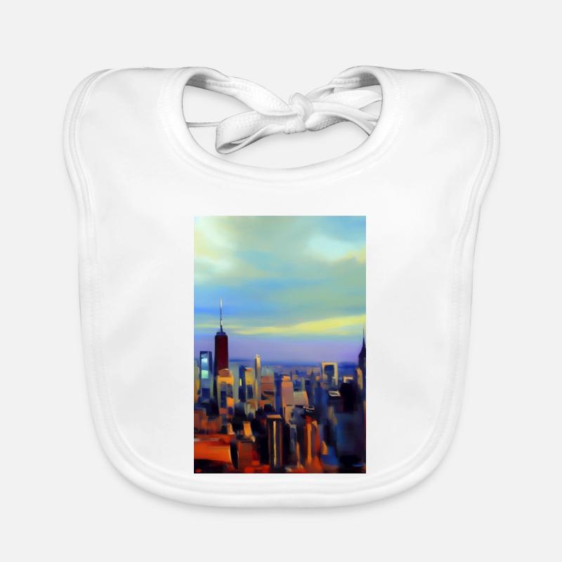 New York City Skyline Organic Baby Bibs