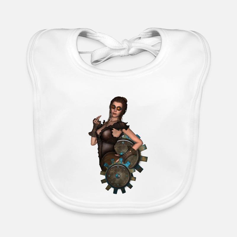Die Dame des Steampunk Baby Bio-Lätzchen