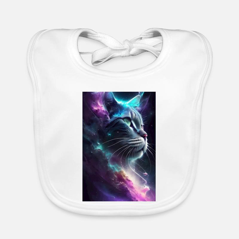 Chat dans l’espace Bavoir bio Bébé