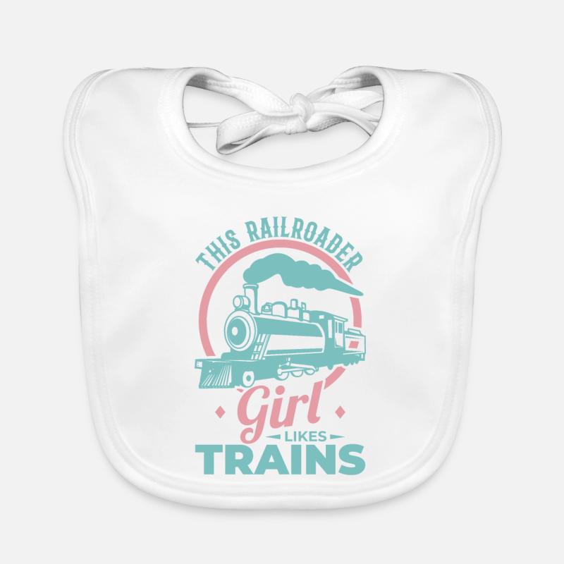 Eisenbahn Mädchen Baby Bio-Lätzchen