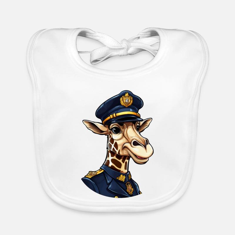 Girafe Policière Bavoir bio Bébé