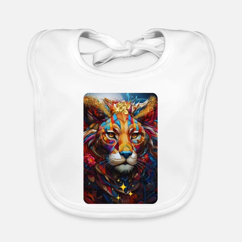 Löwe Pop Art Baby Bio-Lätzchen