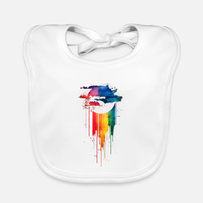 Subtil et cool Dripping Pride drapeau arc en ciel Design Bavoir bio Bébé