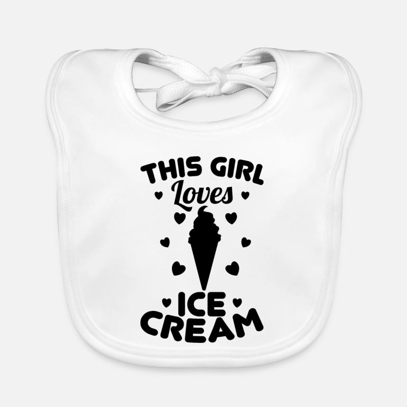 Dieses Mädchen liebt Eiscreme Baby Bio-Lätzchen