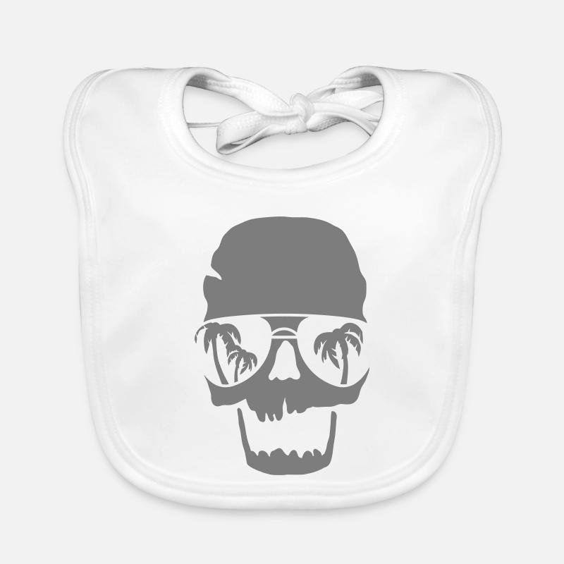 Palm spring skull - Baby Bio-Lätzchen - Weiß