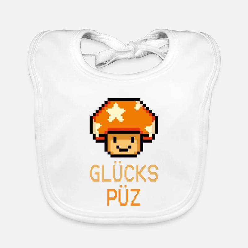 Glückspüz - Lucky Guy, Dialect, Pixel Organic Baby Bibs