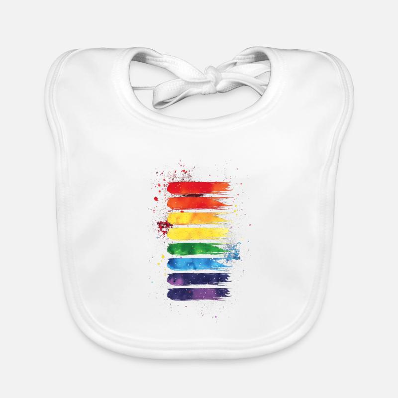 subtil et cool dégoulinant drapeau de la fierté design arc-en-ciel Bavoir bio Bébé