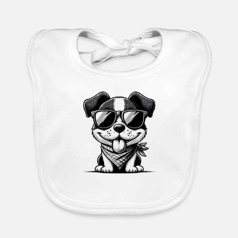 Chien mignon avec des lunettes de soleil Bavoir bio Bébé