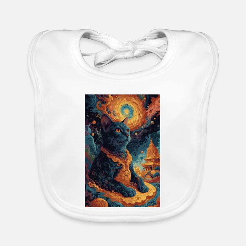 black Buddha1 - Organic Baby Bibs - white