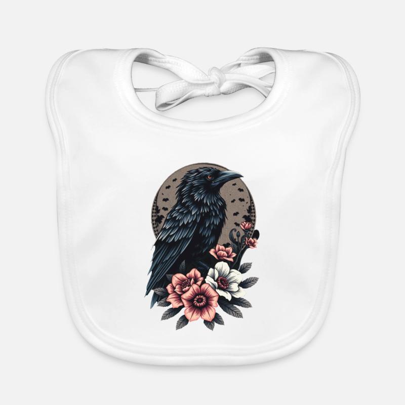 Majestic Black Crow Organic Baby Bibs