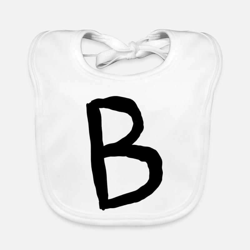 Buchstaben B - Baby Bio-Lätzchen - Weiß