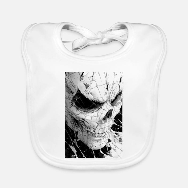 Skull Net Noir & Blanc Bavoir bio Bébé