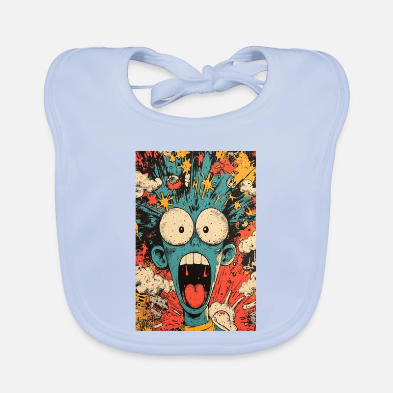 Blue Monster in the Chaos Tornado Organic Baby Bibs