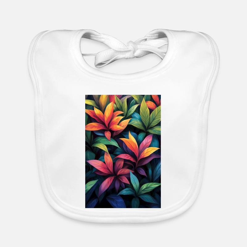 Motif de feuilles tropicales néon Bavoir bio Bébé