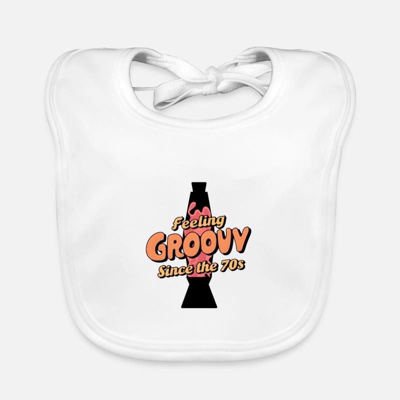 Feeling Groovy - Since The 70s - Organic Baby Bibs - white