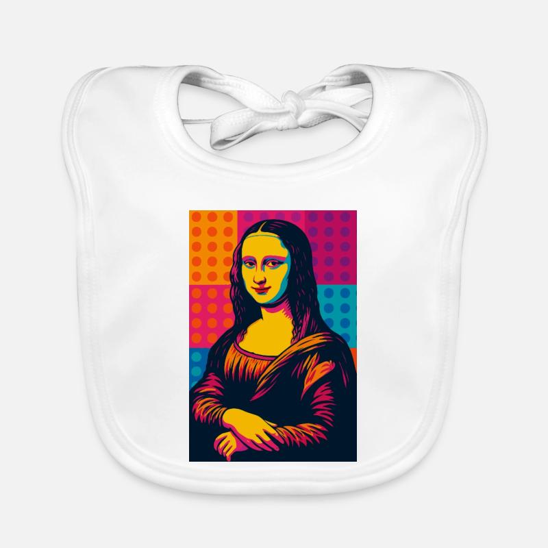 Mona Lisa Pop Art - Bavoir bio Bébé - blanc