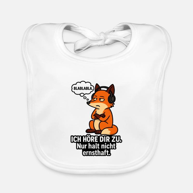 Fox avec un casque – Je t’écoute Bavoir bio Bébé