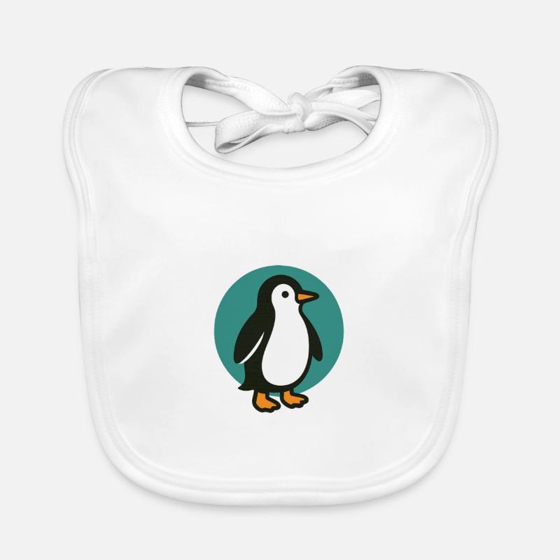 Pinguin - Baby Bio-Lätzchen - Weiß