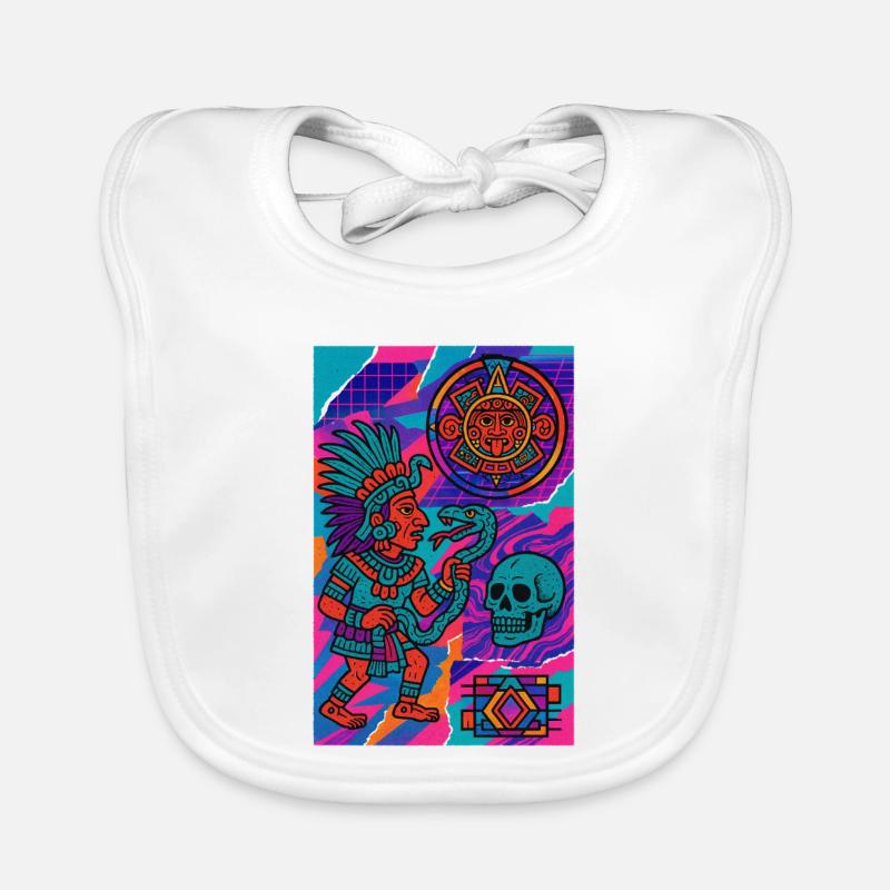 Aztec warrior and symbols Organic Baby Bibs