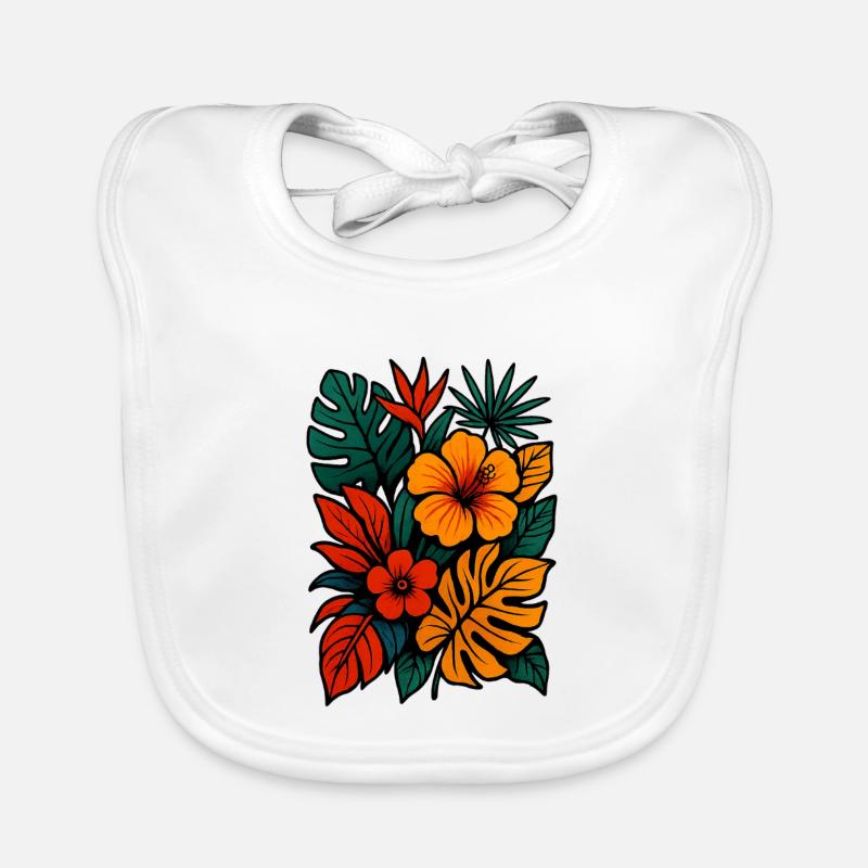 Tropical Bloom Rush Bavoir bio Bébé