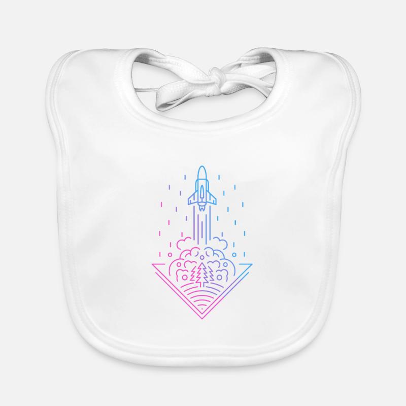 Fusée rétro Bavoir bio Bébé