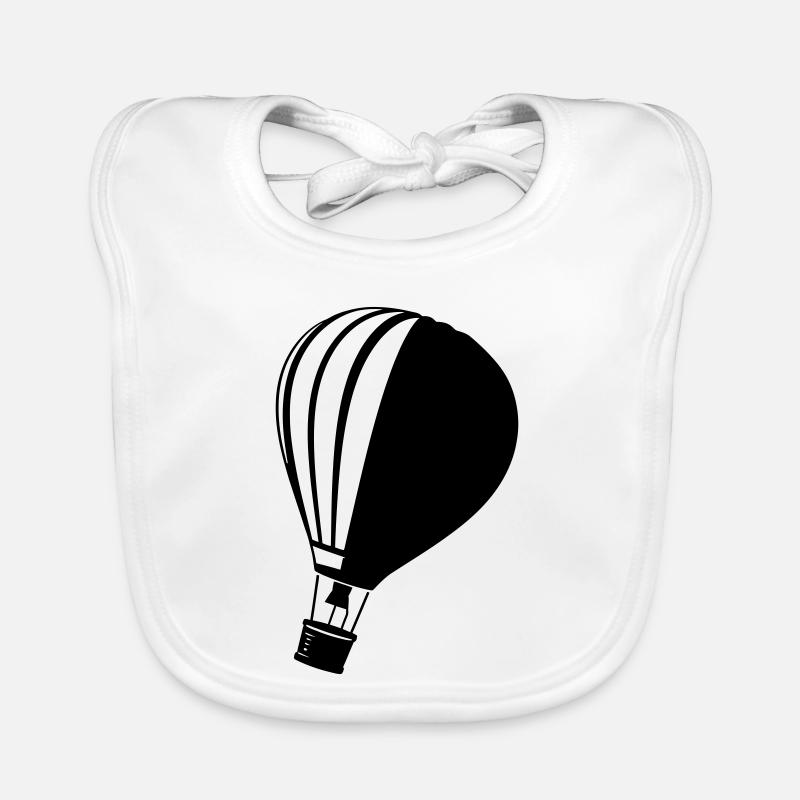 Silhouette classique de montgolfière - Bavoir bio Bébé - blanc