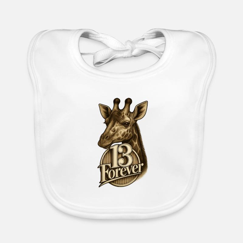 13Girafe - Bavoir bio Bébé - blanc