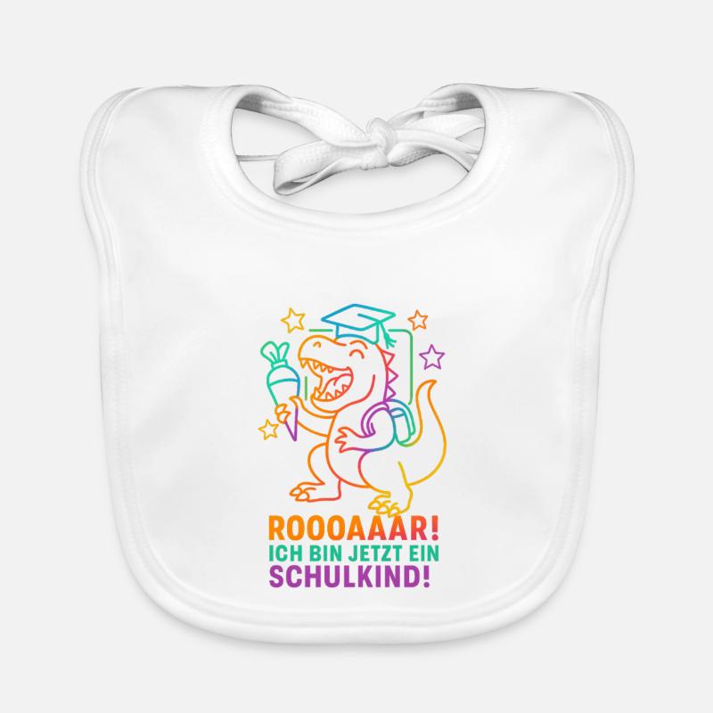 Dino Einschulung | Rooaaar! Ich bin ein Schulkind Baby Bio-Lätzchen