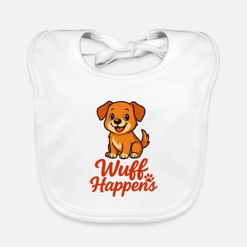 Wuff Happens...mega cutes Hundedesign Baby Bio-Lätzchen