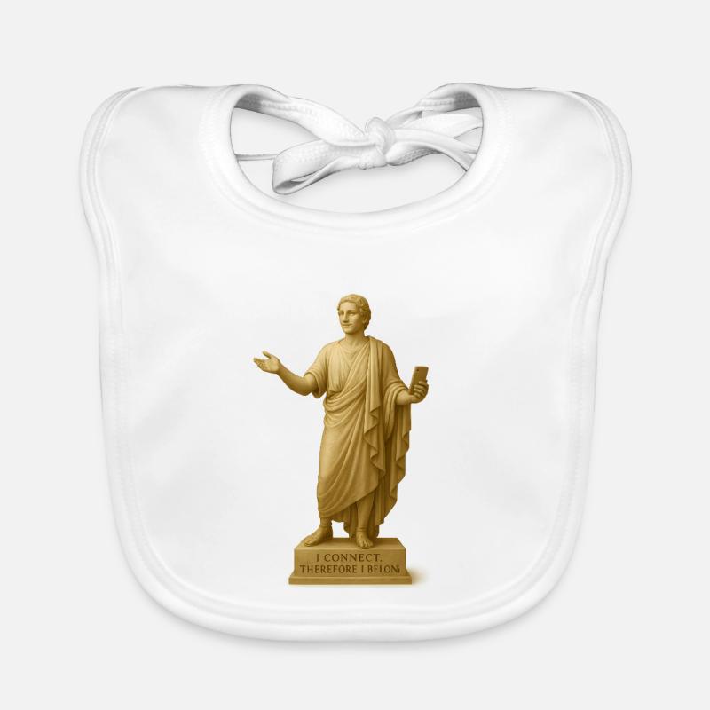 Moderne griechische Statue mit Smartphone Baby Bio-Lätzchen