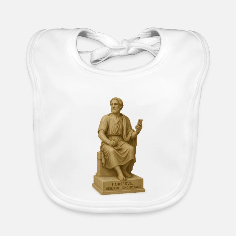 Antiker Philosophenstatue mit Smartphone Baby Bio-Lätzchen