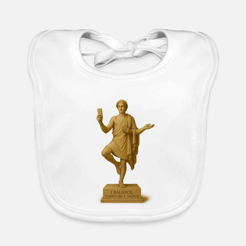 Statue philosophique avec smartphone Bavoir bio Bébé