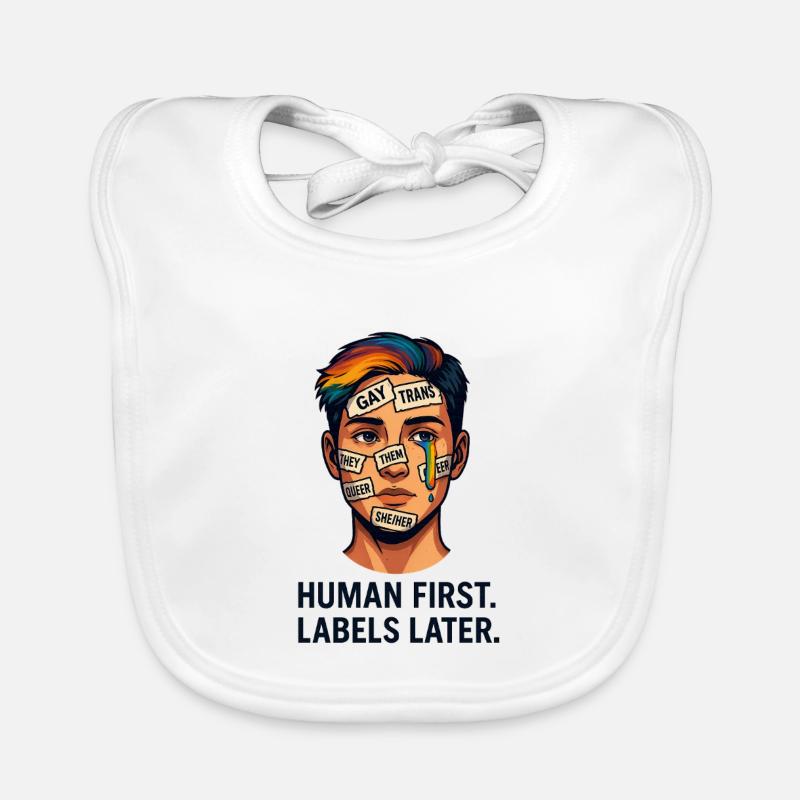 Inclusive Pride Awareness Artwork Organic Baby Bibs