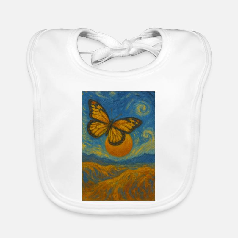 Papillon dans le style de Van Gogh Bavoir bio Bébé