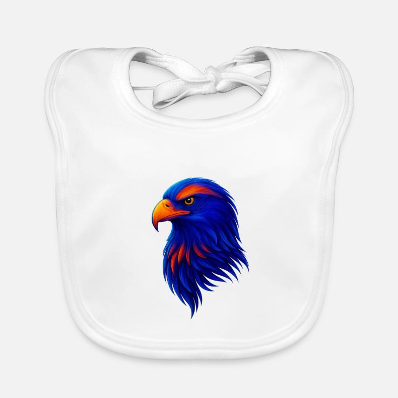Colored eagle in neon style Organic Baby Bibs