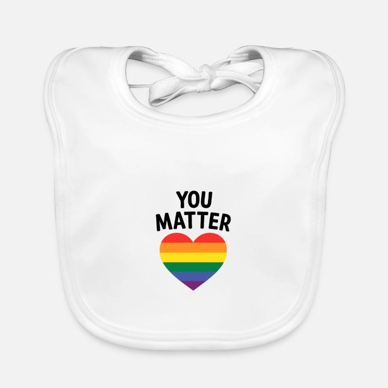 LGBTQ+ Regenbogenherz Design Baby Bio-Lätzchen