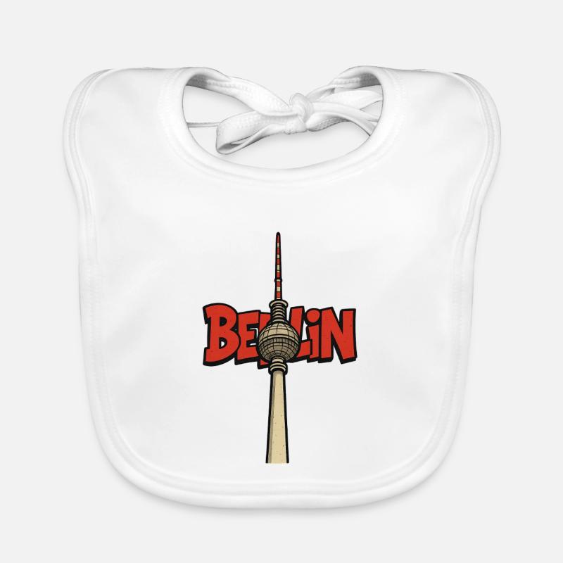 Berlin TV Tower Design Organic Baby Bibs
