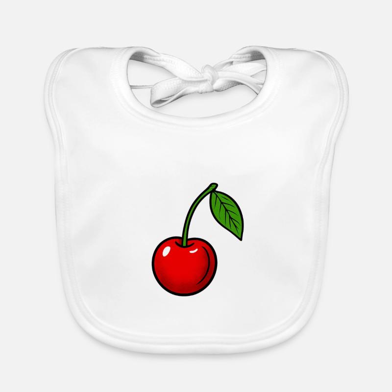 Fruity cherry print with leaf design Organic Baby Bibs